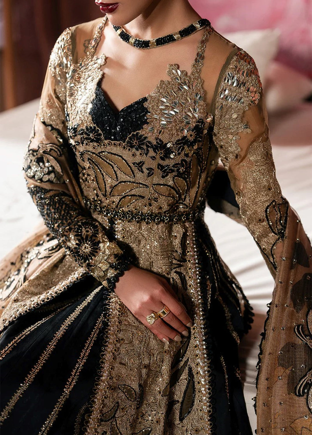 Hayat by Afrozeh Unstitched Organza Embroidered Suits 3 Piece AF25HU AFH-25-02 RAYYAN - Festive Collection
