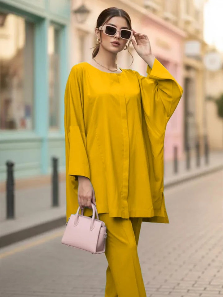 Salitex Women Solids Crepe 2 Piece Suit SS25PBC693-A - Summer Collection