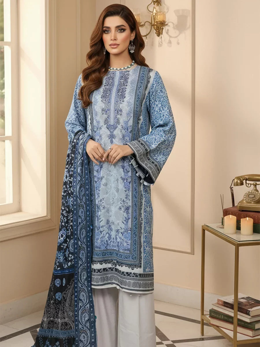 Salitex Unstitched Printed Cambric 3 Piece Suit SSW6U3P825 - Summer Collection