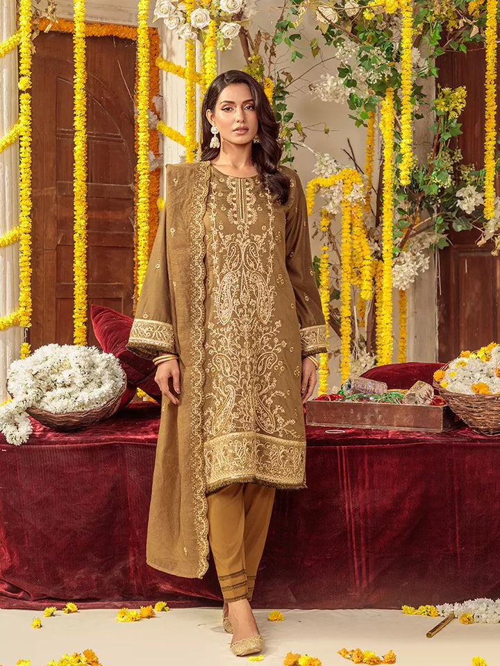 Salitex Unstitched Embroidered Cotton Silk 3 Piece Suit SUNW6NO044UT - Festive Collection