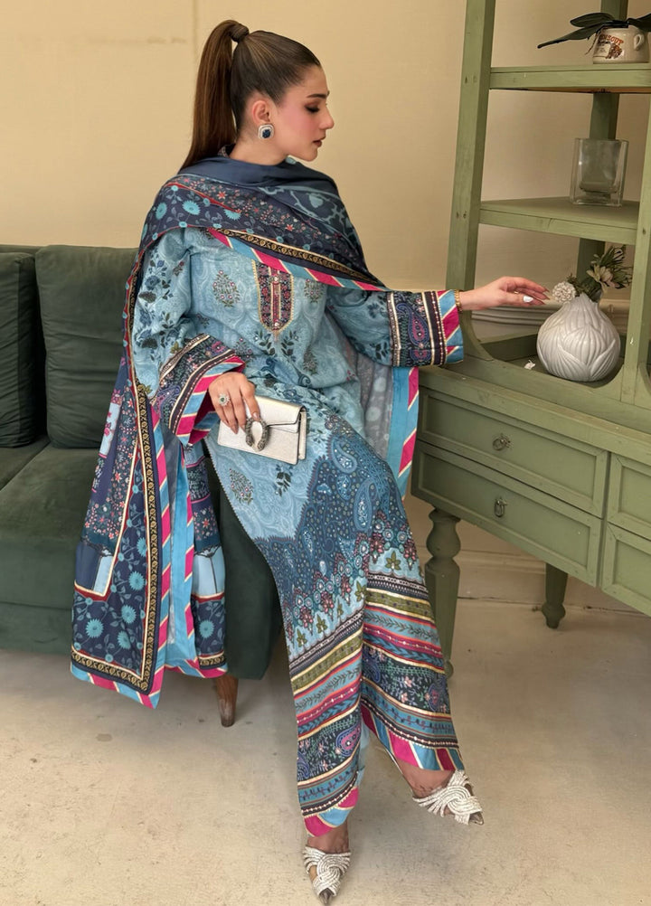 Nirvana by Mushq Unstitched Printed Raw Silk 3 Piece Suit MU26UNR In my Element HUNPS260102 - Festive Collection