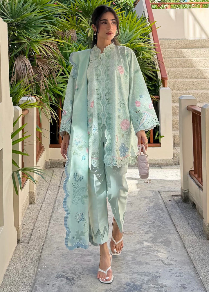Q Line by Qalamkar Unstitched Embroidered Lawn 3 Piece Suit QLK26ULQ LEYA QKL-7 - Festive Collection