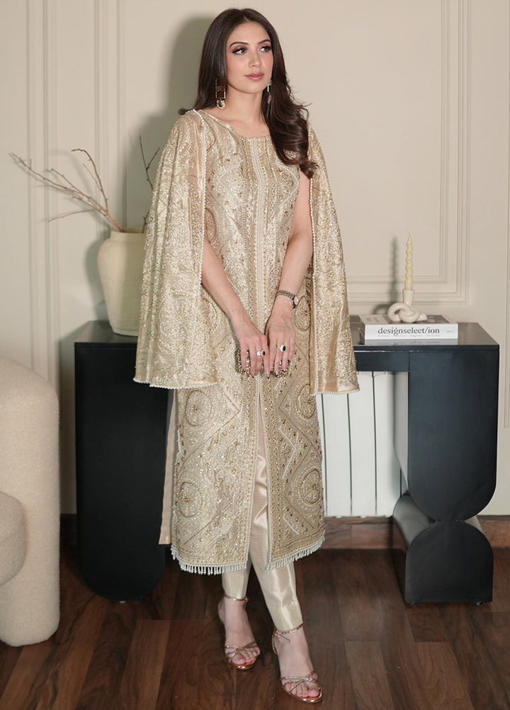 Zarmina by Zariya Unstitched Embroidered Gold Lama 3 Piece Suit ZRY26UZ ZB50045 - Festive Collection