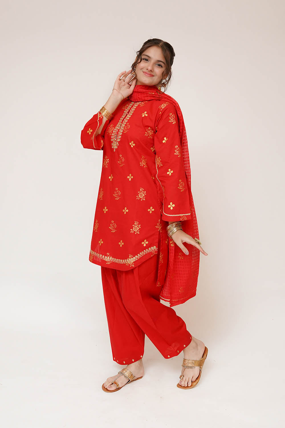 Senorita Girls RTW Printed Cotton 3 Piece Suit GBD-03442 Eid Collection