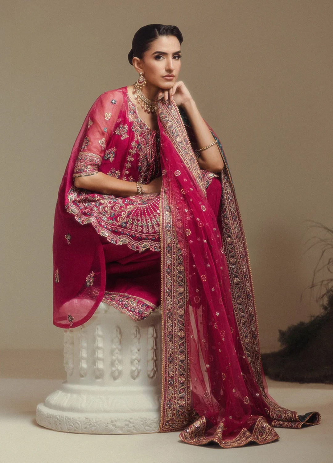 Aik Shaam by AIK Atelier Unstitched Embroidered Organza 3 Piece Suit AIK26UAS C2605 - Wedding Collection