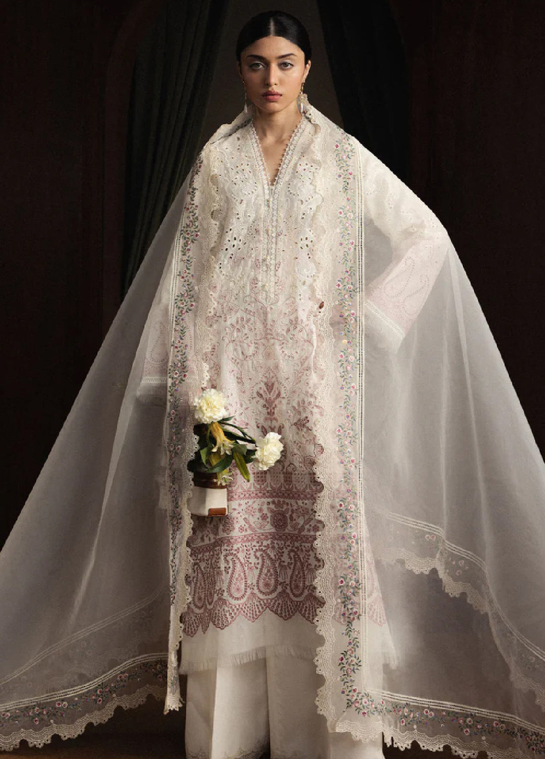 Satori by Zara Shahjahan Unstitched Embroidered Lawn 3 Piece Suit ZS26USL D-12 HOSHIMI - Summer Collection