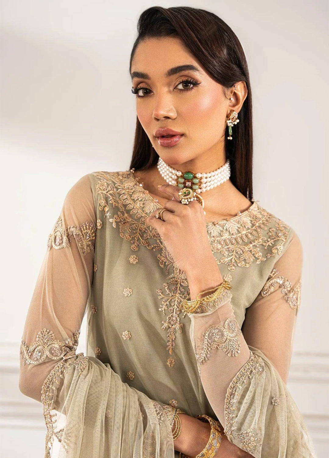 Heer by Zarif Embroidered Net Suit Pret 3 Piece ZR25UF Z-01 Leila - Formals Collection
