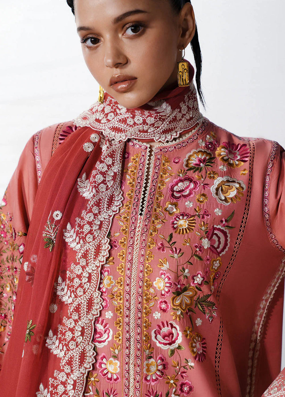 Jugnu by Hussain Rehar Unstitched Embroidered Cotton 3 Piece Suit HR26UJC DINAZ - Festive Collection