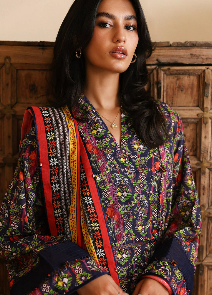 Amaya by Zaha Unstitched Printed Lawn 3 Piece Suit ZK26UAL Veda APL26-08 - Casual Collection