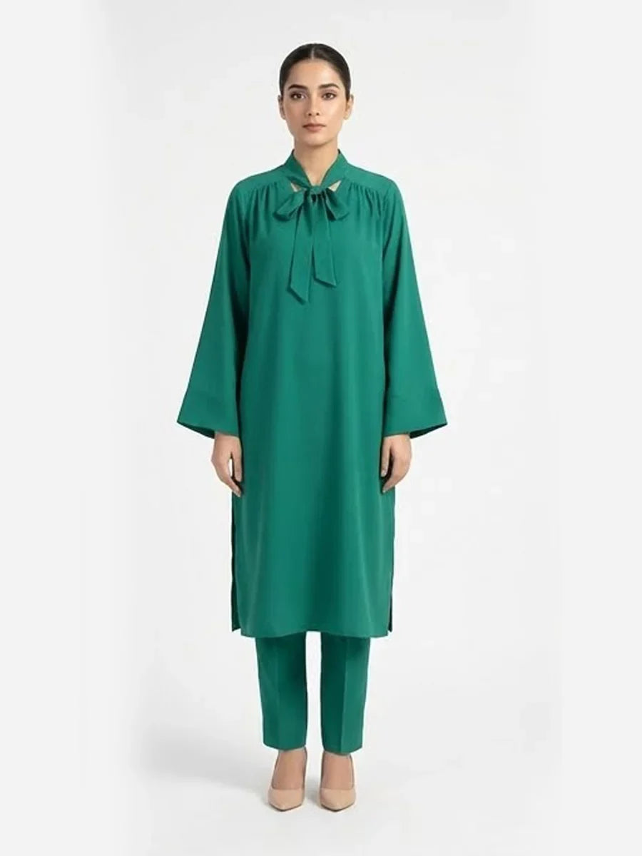 Salitex Women Solids Crepe 2 Piece Suit SS25PBC690-A - Summer Collection