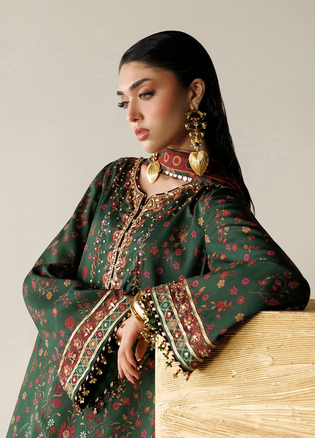 Orlina by Jazmin Unstitched Printed Rawsilk 3 Piece Suit JZ26UO OR26-D01 - Festive Collection