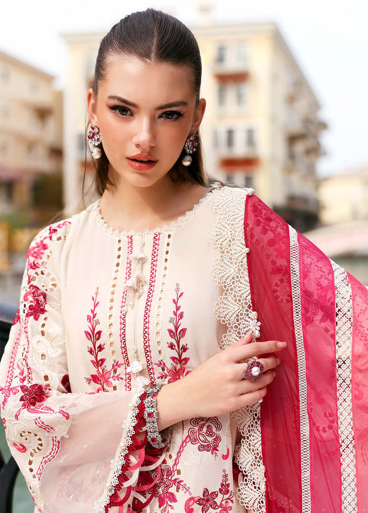 Maria B Unstitched Embroidered Luxury Lawn 3 Piece Suit MB26UEL 9A - Eid Collection