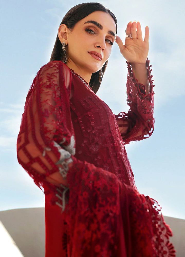 Maria B Unstitched Embroidered Luxury Lawn 3 Piece Suit MB26UEL 7A - Eid Collection