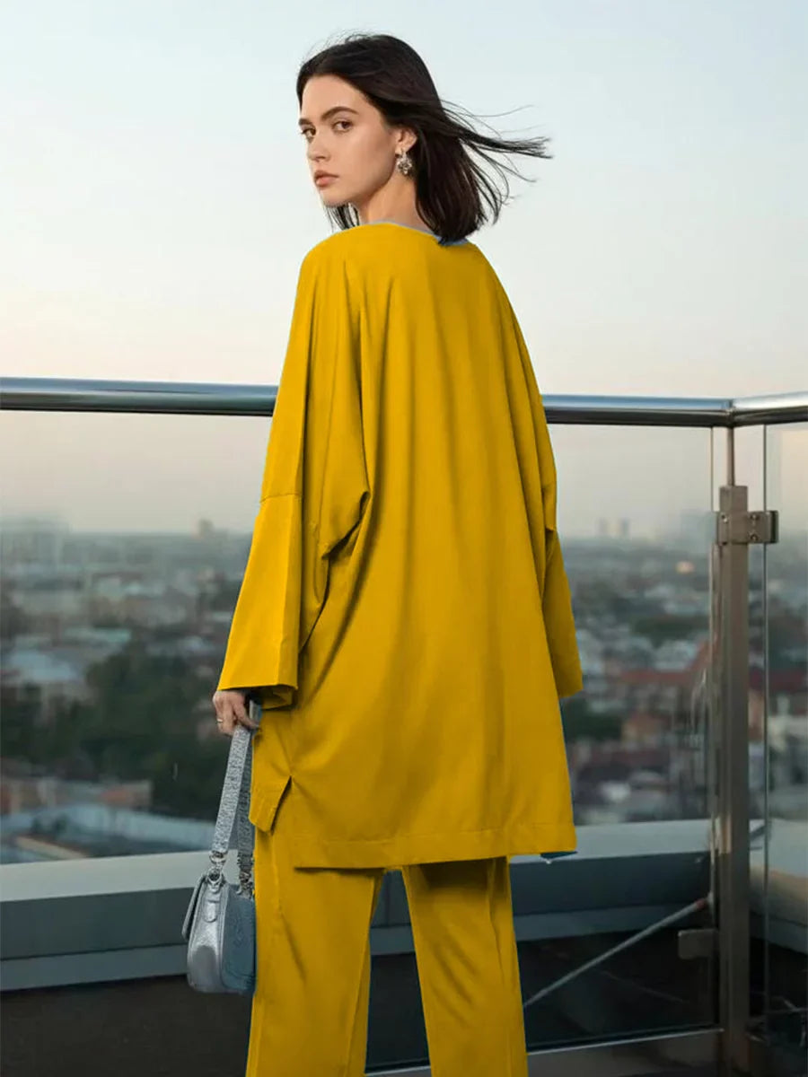 Salitex Women Solids Crepe 2 Piece Suit SS25PBC693-A - Summer Collection