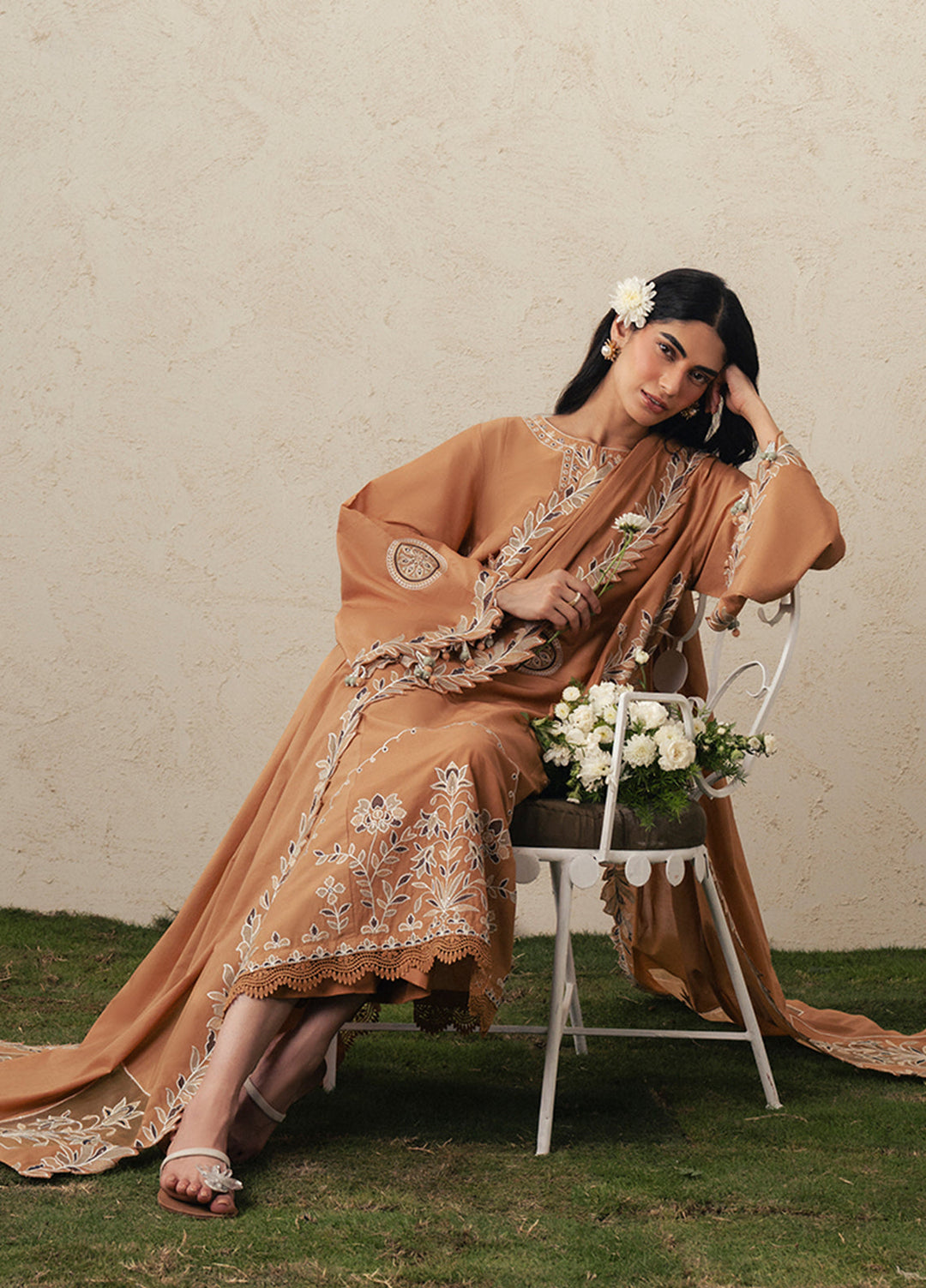 Moonsoon Edit by Cross Stitch Unstitched Embroidered Cambric 3 Piece Suit CS26UCM Amber Dune - Casual Collection