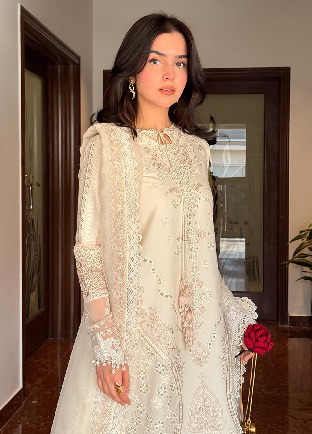 Blooming Flower by Zariya Unstitched Embroidered Lawn 3 Piece Suit ZRY26ULB ORSA ZB-60105 - Festive Collection