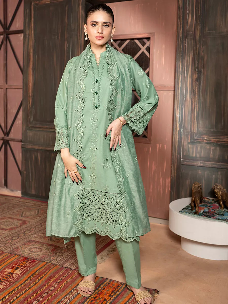 Salitex Women Embroidered Cambric 3 Piece Suit PML3PBC296 - Summer Collection