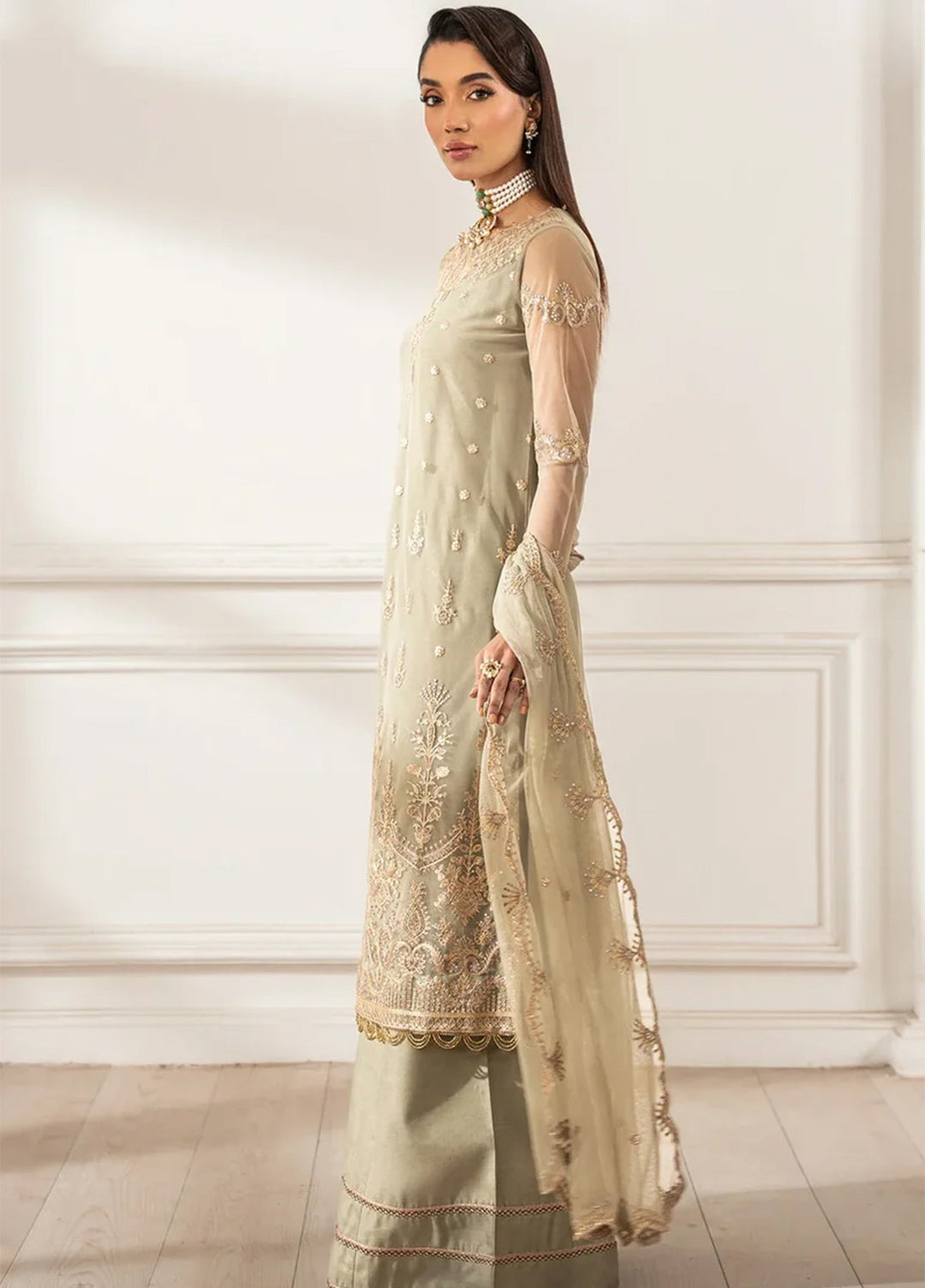 Heer by Zarif Embroidered Net Suit Pret 3 Piece ZR25UF Z-01 Leila - Formals Collection