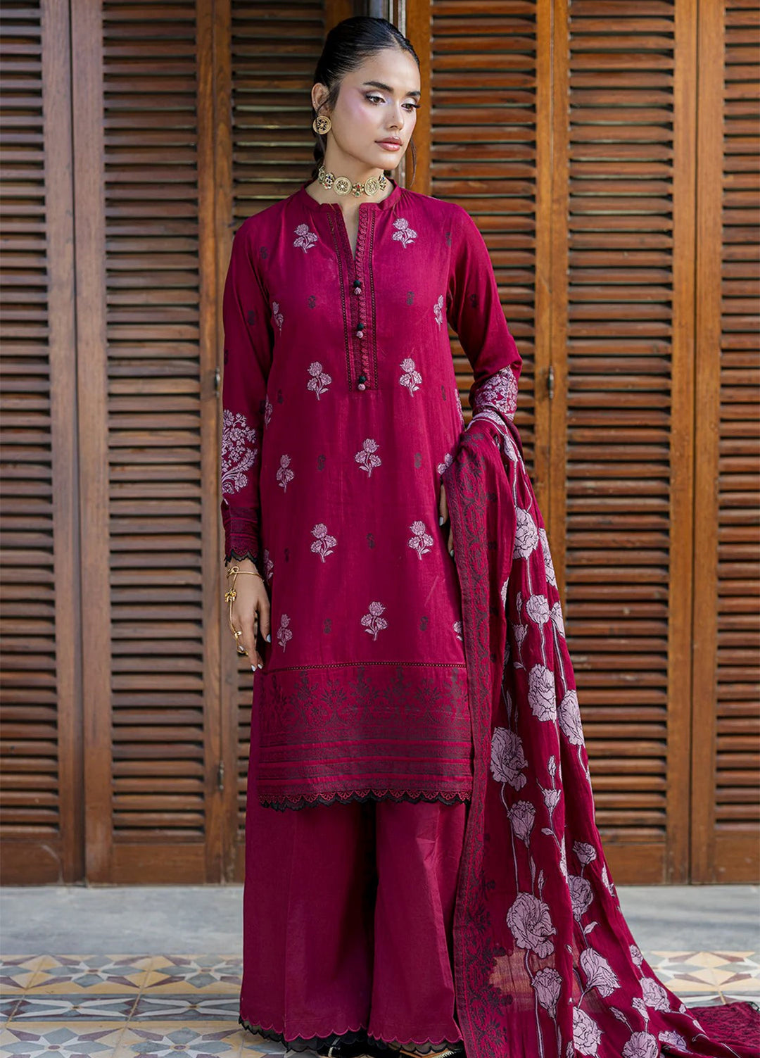 Zellbury Unstitched Printed Jacquard 3 Piece Suit ZB26UC WUS26X30855 - Casual Collection