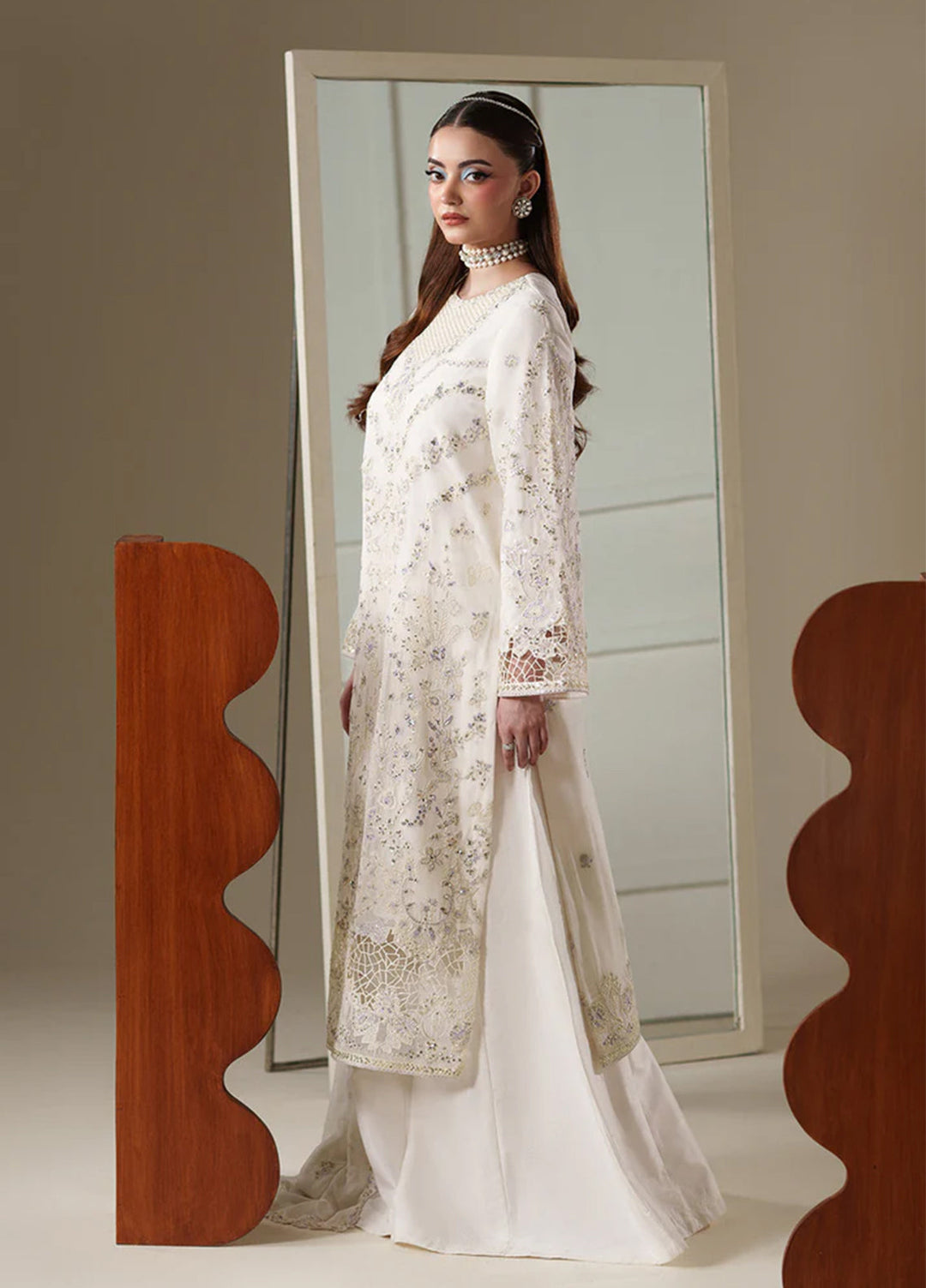 Nouvelle by Emaan Adeel Unstitched Embroidered Chiffon 3 Piece Suit EA26UNC Eloise - Festive Collection