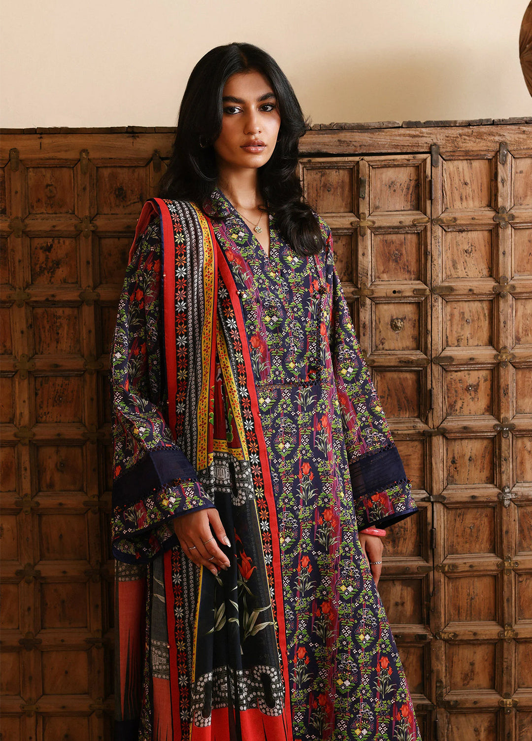 Amaya by Zaha Unstitched Printed Lawn 3 Piece Suit ZK26UAL Veda APL26-08 - Casual Collection