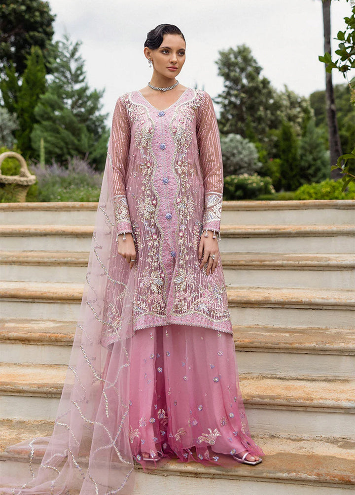 Inception by Mushq Embroidered Net Suits Unstitched 4 Piece MQ25IW D-05 Pretty In Pink - Wedding Collection