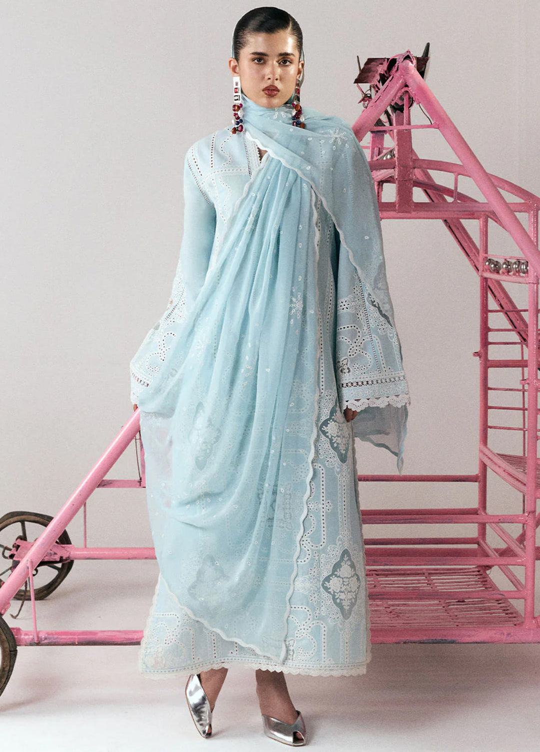 Jugnu by Hussain Rehar Unstitched Embroidered Cotton 3 Piece Suit HR26UCJ Dira JUG-LD D#1280 - Eid Collection