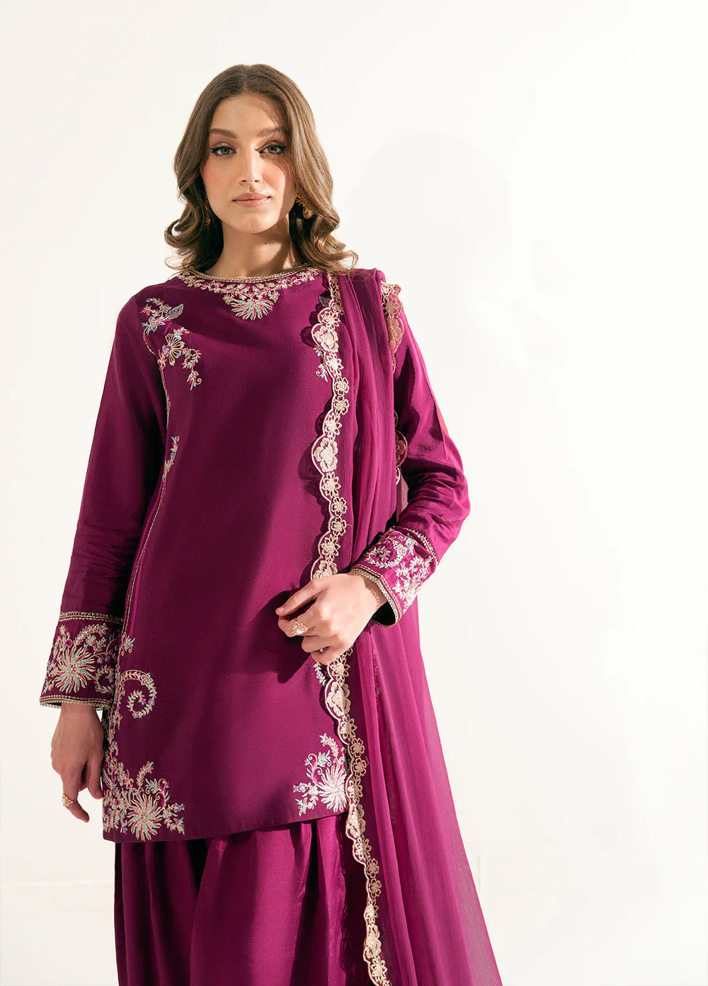Sahane Pret Embroidered Raw Silk 3 Piece Suit ME 24008 Camilla