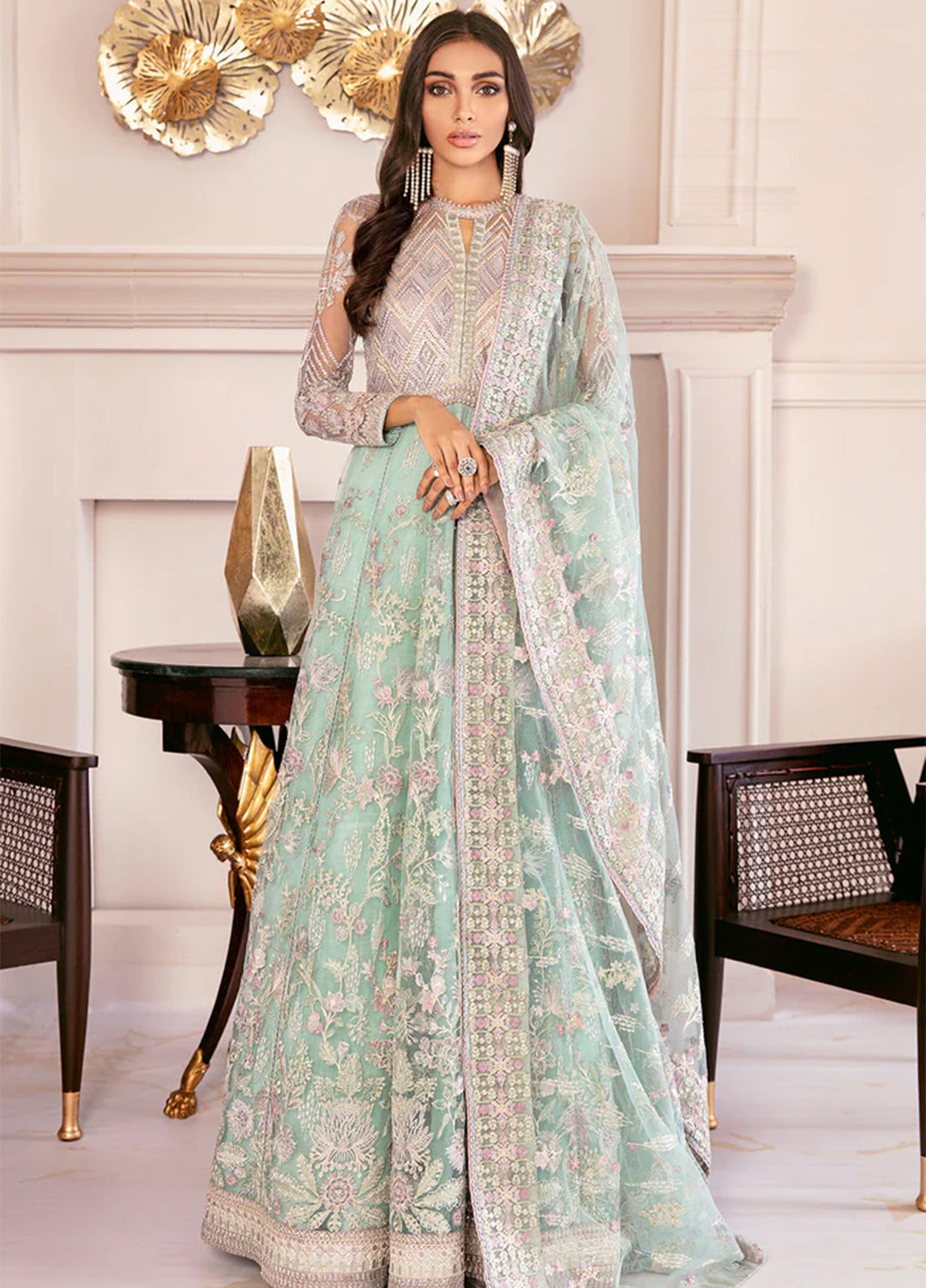 Chantelle by Baroque Unstitched Embroidered Net 3 Piece Suit BQ26UFC BQU-CH08-D10 - Festive Collection