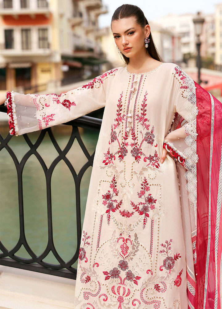 Maria B Unstitched Embroidered Luxury Lawn 3 Piece Suit MB26UEL 9A - Eid Collection