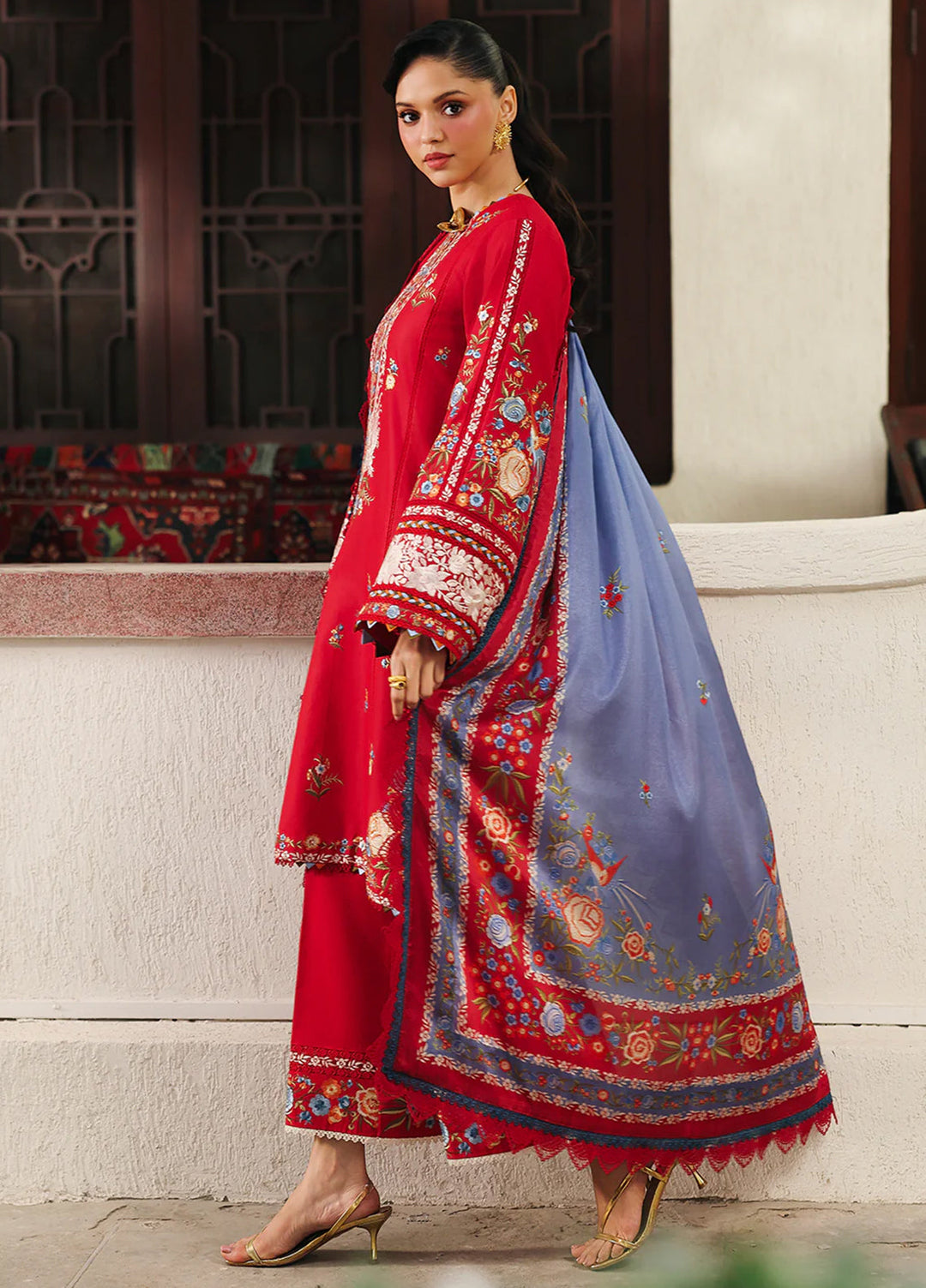Lumina by Bin Ilyas Unstitched Embroidered Lawn 3 Piece Suit BI26UL L7 3B - Summer Collection