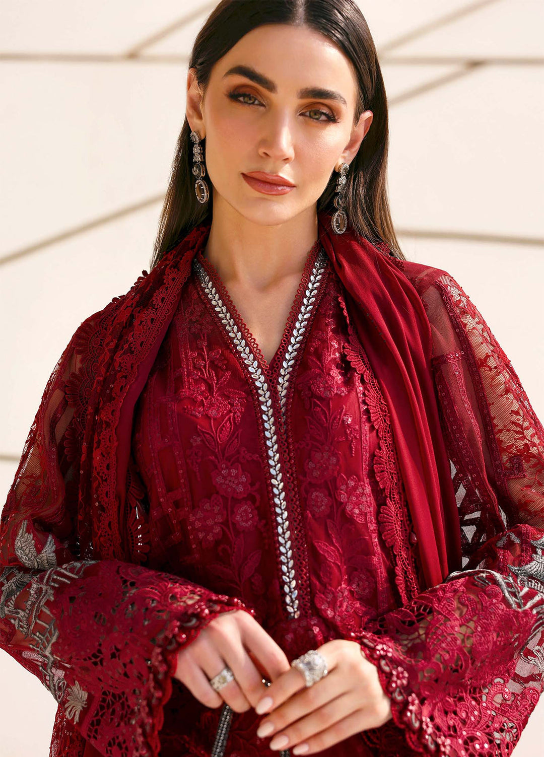 Maria B Unstitched Embroidered Luxury Lawn 3 Piece Suit MB26UEL 7A - Eid Collection