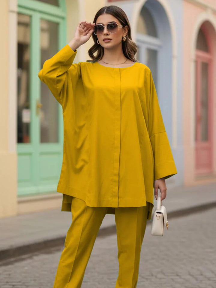 Salitex Women Solids Crepe 2 Piece Suit SS25PBC693-A - Summer Collection