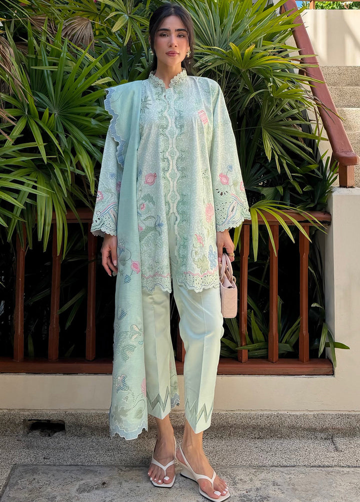 Q Line by Qalamkar Unstitched Embroidered Lawn 3 Piece Suit QLK26ULQ LEYA QKL-7 - Festive Collection