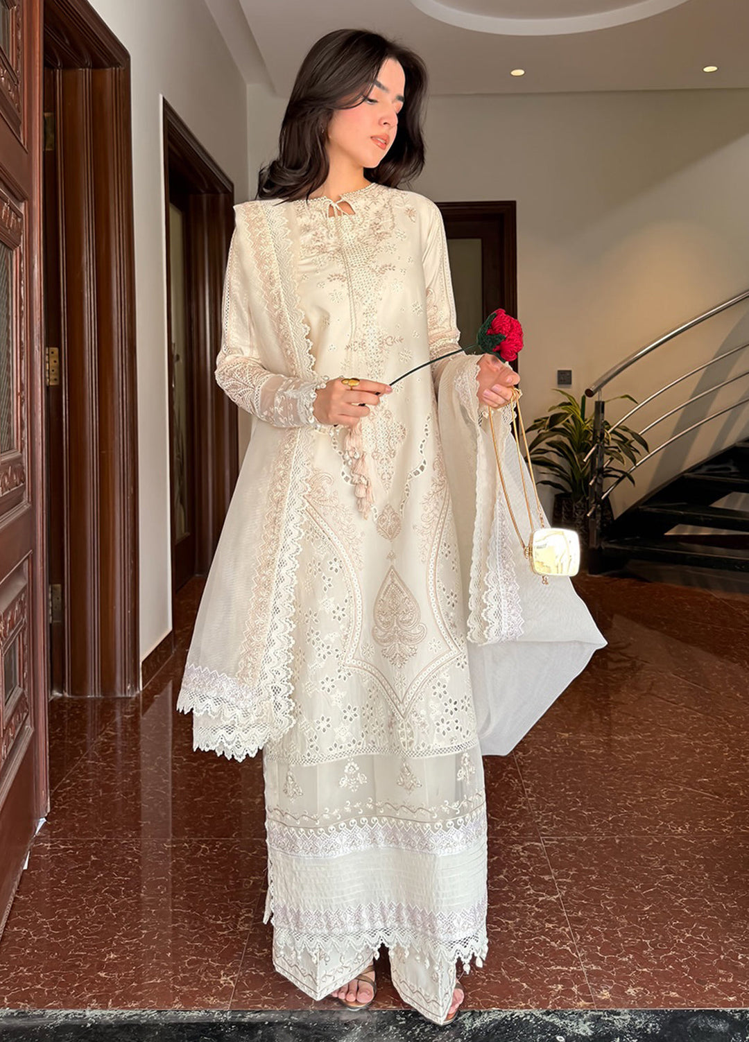 Blooming Flower by Zariya Unstitched Embroidered Lawn 3 Piece Suit ZRY26ULB ORSA ZB-60105 - Festive Collection
