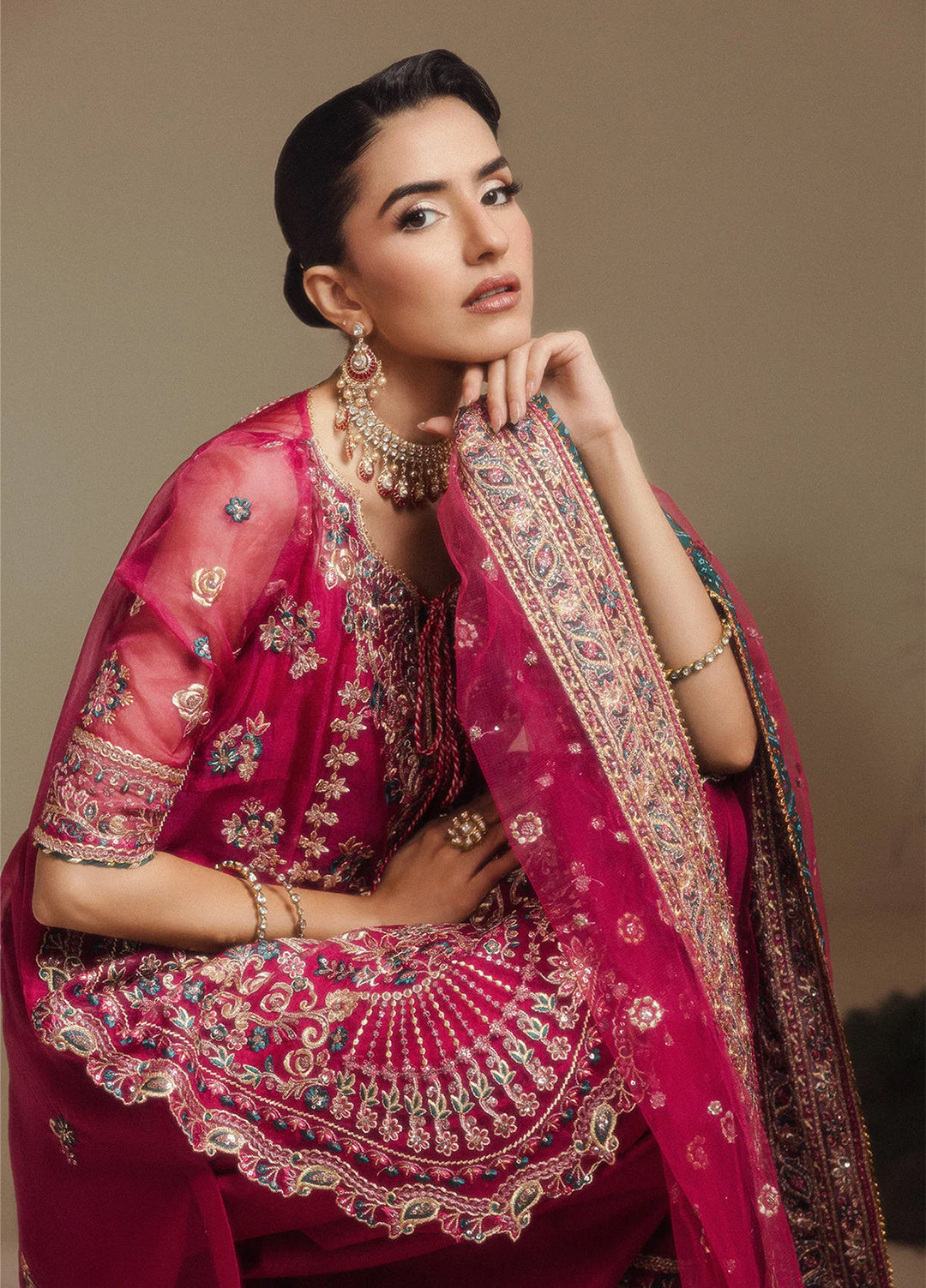 Aik Shaam by AIK Atelier Unstitched Embroidered Organza 3 Piece Suit AIK26UAS C2605 - Wedding Collection