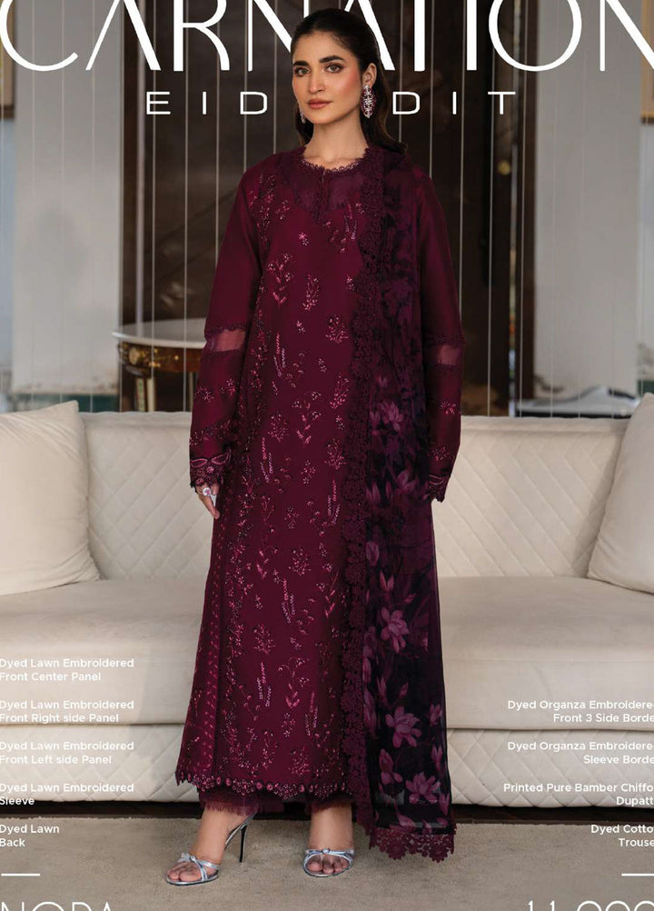 Carnation by Rang Rasiya Unstitched Embroidered Lawn 3 Piece Suit RR26UCL D2 NORA - Eid Collection