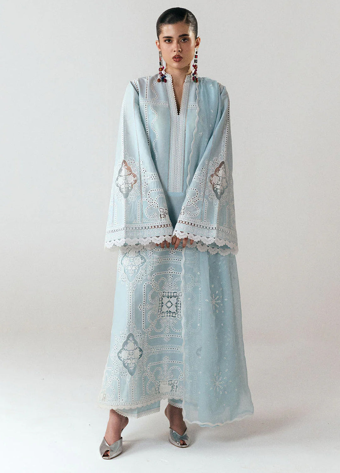 Jugnu by Hussain Rehar Unstitched Embroidered Cotton 3 Piece Suit HR26UCJ Dira JUG-LD D#1280 - Eid Collection