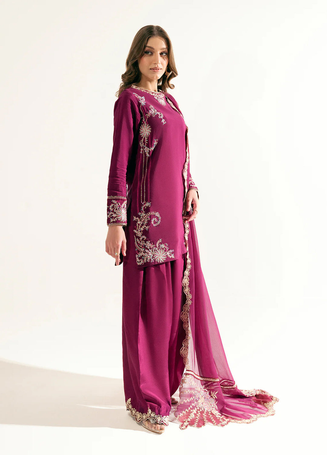 Sahane Pret Embroidered Raw Silk 3 Piece Suit ME 24008 Camilla