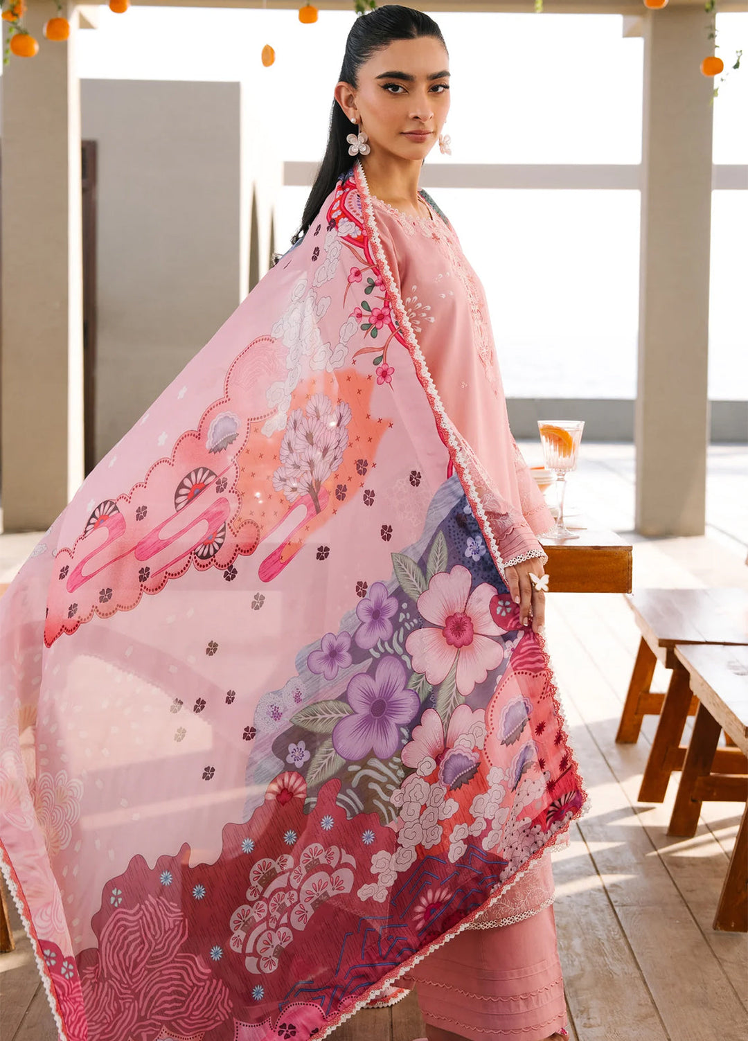 Afsanah by Seran Unstitched Embroidered Lawn 3 Piece Suit SN26UAL D-7 Ziva - Summer Collection