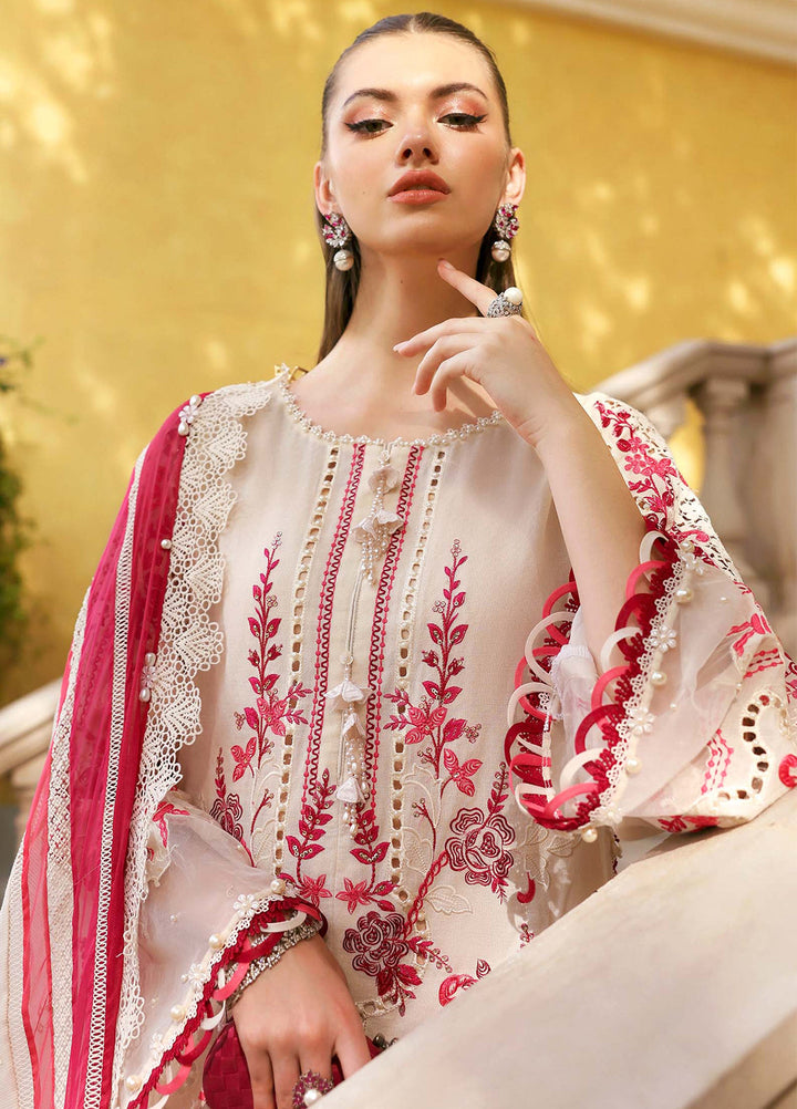 Maria B Unstitched Embroidered Luxury Lawn 3 Piece Suit MB26UEL 9A - Eid Collection