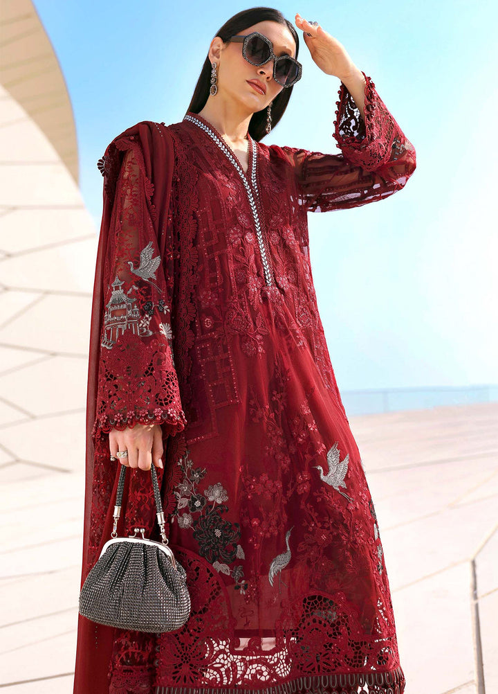 Maria B Unstitched Embroidered Luxury Lawn 3 Piece Suit MB26UEL 7A - Eid Collection