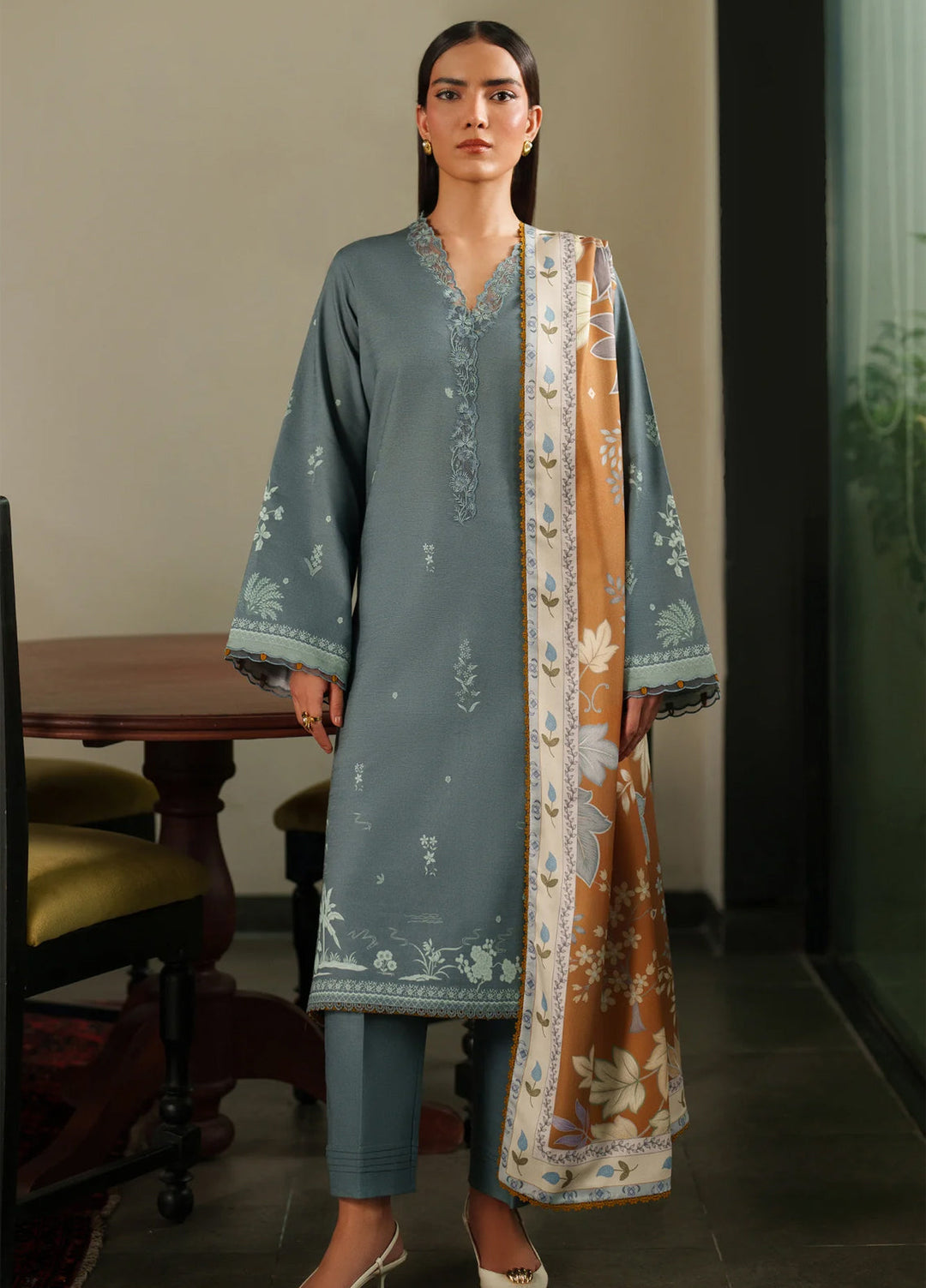 Bellini by Seran Unstitched Winter Khaddar Embroidered Suits 3 Piece SN25BW Eirene - Winter Collection