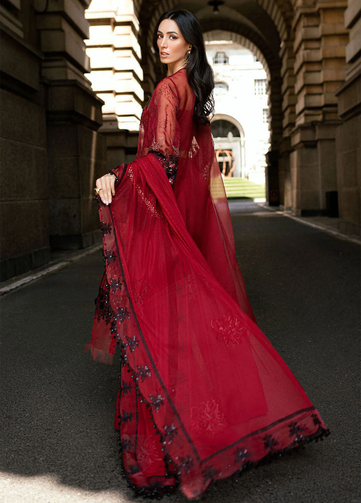Soiree by Maria B Unstitched Net Embroidered Suits 3 Piece MB25SF D-6 - Formals Collection