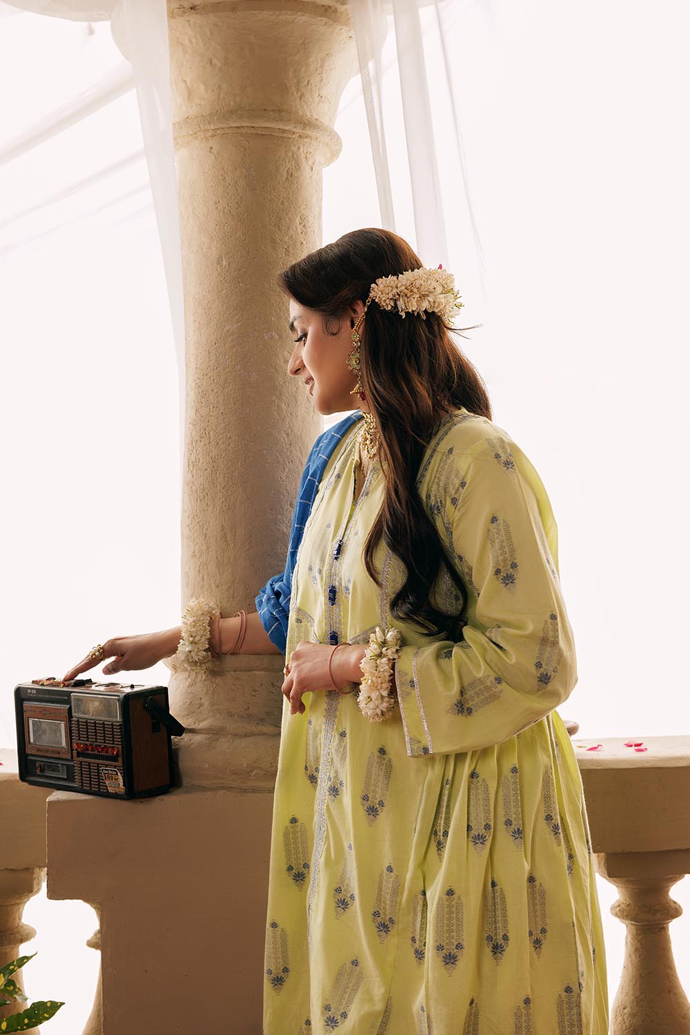 Senorita Women RTW Women Embroidered Perrot Green and Multicolor Casual Plus 3 Piece Suit Cotton Jacquard LBD-02905 - Summer Collection