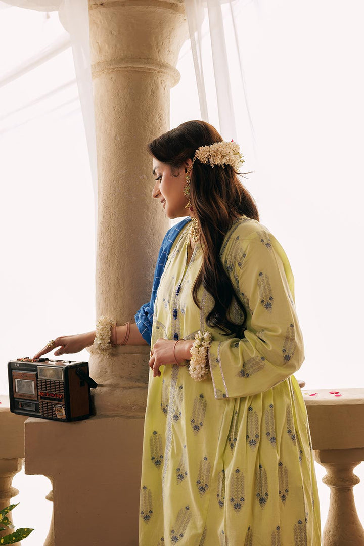 Senorita Women RTW Women Embroidered Perrot Green and Multicolor Casual Plus 3 Piece Suit Cotton Jacquard LBD-02905 - Summer Collection