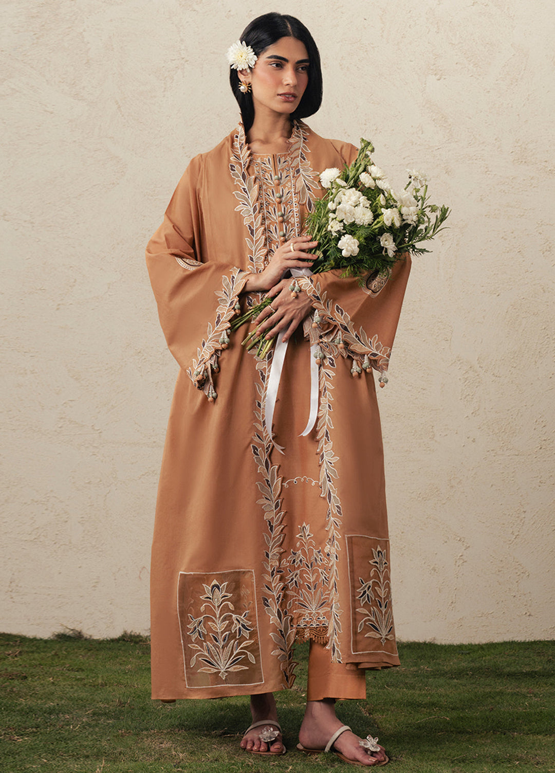 Moonsoon Edit by Cross Stitch Unstitched Embroidered Cambric 3 Piece Suit CS26UCM Amber Dune - Casual Collection