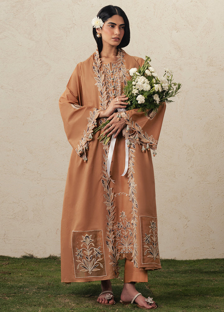 Moonsoon Edit by Cross Stitch Unstitched Embroidered Cambric 3 Piece Suit CS26UCM Amber Dune - Casual Collection