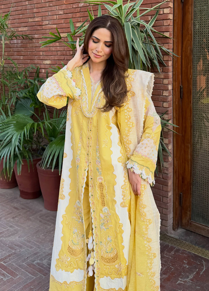 Qalamkar Unstitched Embroidered Lawn 3 Piece Suit QLK26ULF ZARIA QFL-5 - Festive Collection