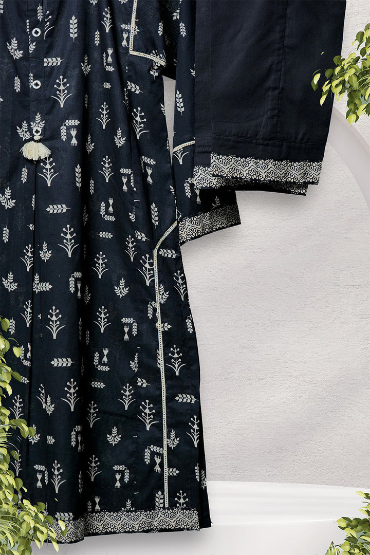 Senorita Girls Ready to Wear Girls Black and Fawn Casual 3 Piece Suit Cotton Lawn Printed GAD-02700 - Summer Collection